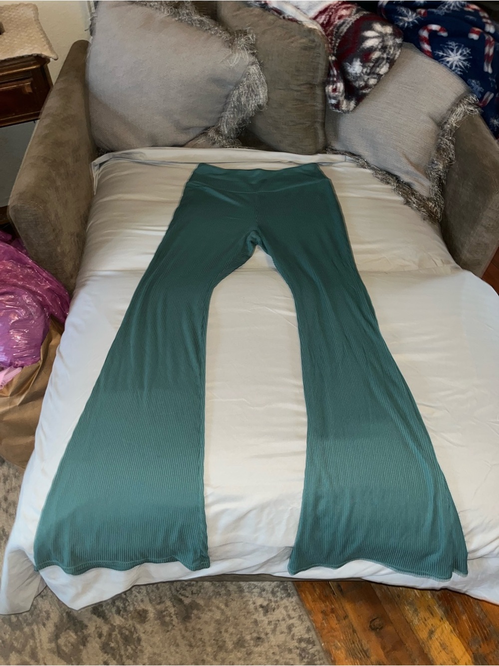 No Boundaries Ribbed Pants in Teal